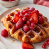Croissantwafel met rood fruit
