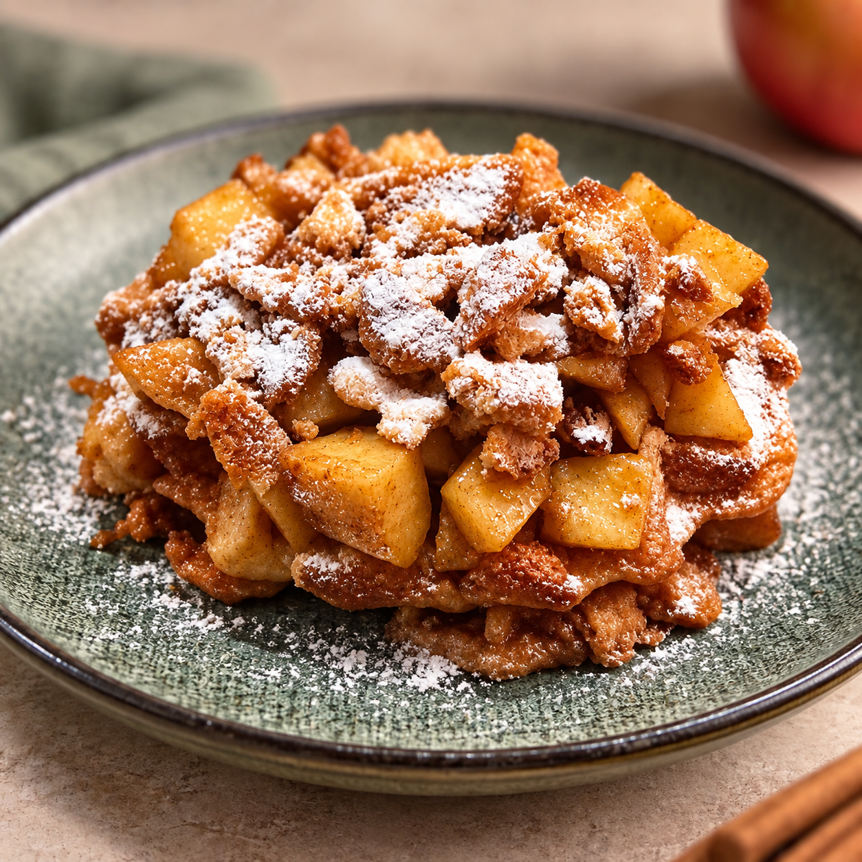 Suikerwafel met appel crumble